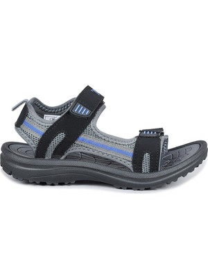 Jump 30068 Siyah - Mavi Erkek Çocuk Cırtlı Günlük Sandalet
