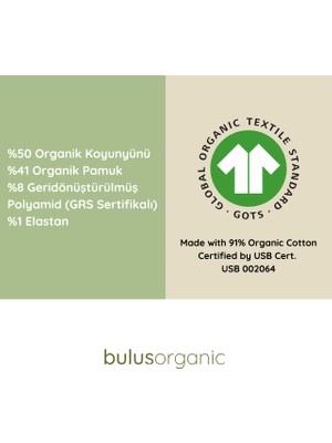 Buluş Organic 2'li Siyah, Haki Organik Koyun Yünü Fitilli Kadın Bot Çorabı