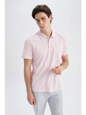 Bgw Erkek Pembe Regular Fit %100 Pamuk Nefes Alan Doku Polo Yaka Basic Tişört