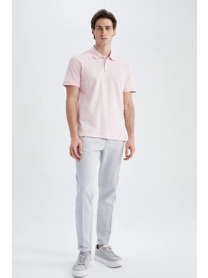 Bgw Erkek Pembe Regular Fit %100 Pamuk Nefes Alan Doku Polo Yaka Basic Tişört