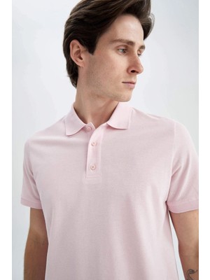 Bgw Erkek Pembe Regular Fit %100 Pamuk Nefes Alan Doku Polo Yaka Basic Tişört