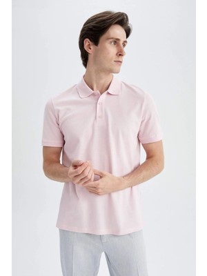 Bgw Erkek Pembe Regular Fit %100 Pamuk Nefes Alan Doku Polo Yaka Basic Tişört