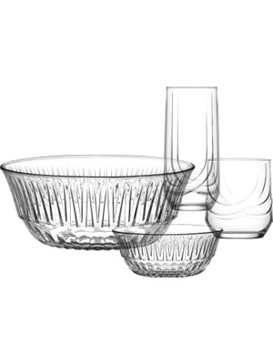 Lav Life Cam Bardak Seti 15'li (1 Büyük Kase, 6 Küçük Boy Kase, 4 Meşrubat Bardağı, 4 Viski Bardağı)