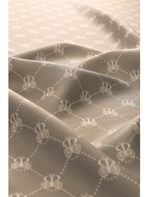 Bursa İpek Taş Kelebek Monogram Twill Ipek Eşarp