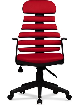Arenzo Ev ve Ofis Çalışma Sandalyesi Bilgisayar ve Yönetici Koltuğu Zebra Model Kırmızı
