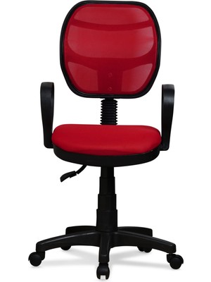 Arenzo Ev ve Ofis Çalışma Sandalyesi Bilgisayar ve Sekreter Koltuğu Bella Model Kırmızı