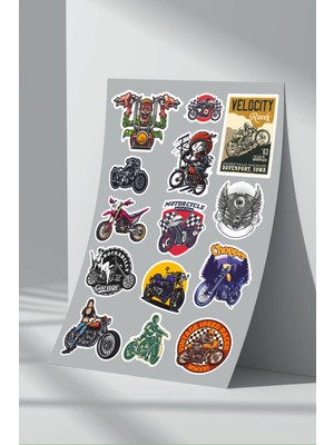 Stickermarket Motosiklet Karışık Sticker Seti (6)