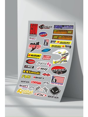 Stickermarket Sponsor Motosiklet Bisiklet Araç Sticker Seti (5)