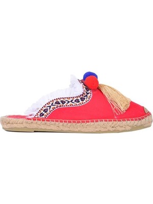 Su Espadril Canca Kırmızı Kadın Espadril Terlik