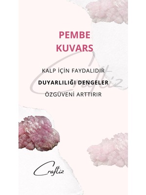 Craftiz Pembe Kuvars Doğal Taş Bileklik