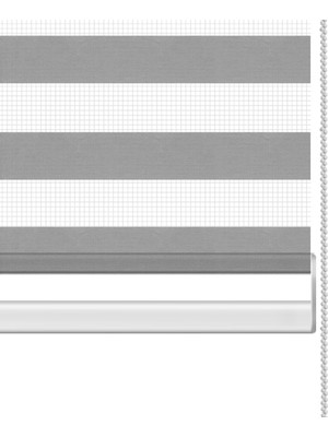 Binbir Perde Gri Düz Zebra Perde