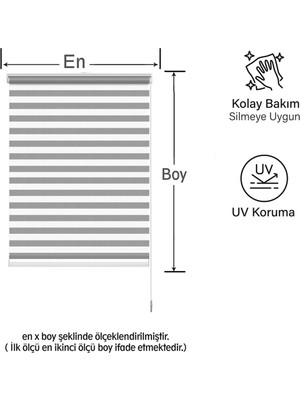 Binbir Perde Gri Düz Zebra Perde