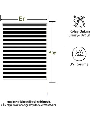 Binbir Perde Siyah Düz Zebra Perde