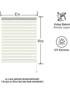 Binbir Perde Krem Düz Zebra Perde