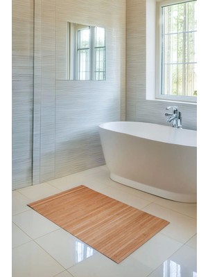 Avantage Home Peony - Naturel Bambu Kaydırmaz Banyo Matı 80 x 50 cm