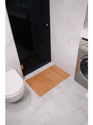 Avantage Home Peony - Naturel Bambu Kaydırmaz Banyo Matı 80 x 50 cm