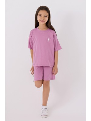 U.S. Polo Assn. U.S. Polo Assn Kız Çocuk Mor Bermuda Takım