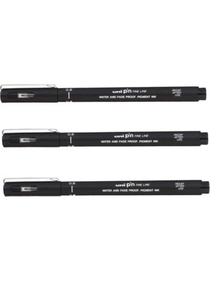 Uniball. Uniball Pin ( 0.8 ) Fine Line Akrilik Uçlu Kalem Siyah ( Üç Adet )