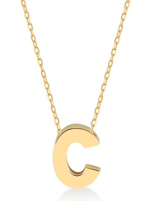 Güler Kuyumculuk 3 Boyutlu C Harfi ve Zinciri