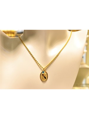 Güler Kuyumculuk Altın Nostaljik N Harfli Halat Zincir
