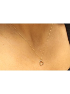 Güler Kuyumculuk Altın Kalpli Kolye Ucu ve Zinciri
