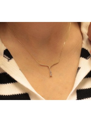 Güler Kuyumculuk Altın Suyolu Taşlı Hayalet Kolye