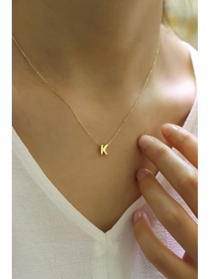 Güler Kuyumculuk 3 Boyutlu K Harfi ve Zinciri