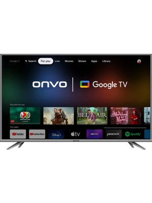 Onvo 65OV9000U 65 inç Smart LED TV 4K Ultra HD Çözünürlük ve Uydu Alıcılı 165 Ekran