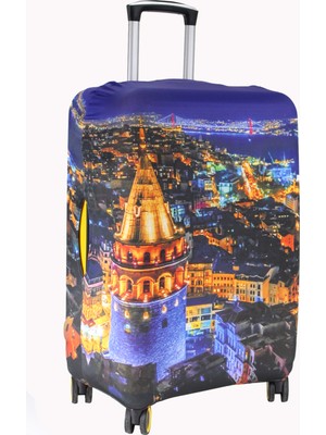 My Saraciye 56 Galata Kuş Bakışıı Valiz /  Bavul Kılıfı - 56 Galata Kuş Bakışı