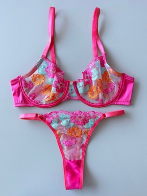 Dantel By Mls Dantel Pink Dream Bralet Takımı