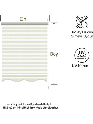 Binbir Perde Krem Dilimli Zebra Perde