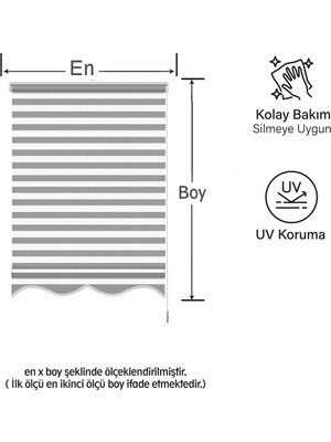 Binbir Perde Gri Dilimli Zebra Perde