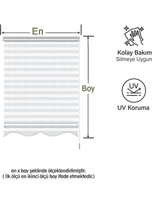 Binbir Perde Beyaz Dilimli Zebra Perde