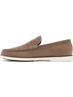 Derimod Erkek Vizon Nubuk Deri Casual Loafer 24SFD6014V3