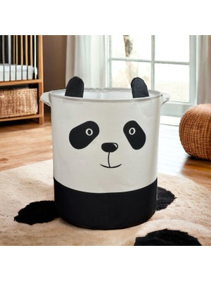 Rope Home Panda Tasarımlı Bebek Çocuk Odası Düzenleyici Saklama Kutusu Oyuncak Kirli Sepeti 37 x 40