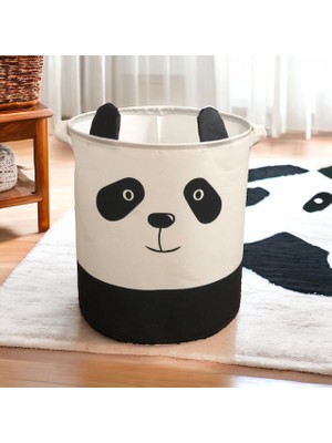 Rope Home Panda Tasarımlı Bebek Çocuk Odası Düzenleyici Saklama Kutusu Oyuncak Kirli Sepeti 37 x 40