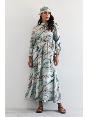 Vavinor Aura Desenli Elbise - Mint
