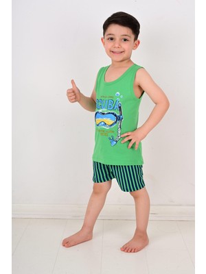 Vitmo Erkek Çocuk Askılı Pijama Takımı Scuba Mavi
