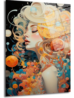 Glazella Kadının Yansıması Di̇key Dekorati̇f Cam Tablo