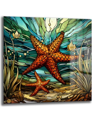 Glazella Deniz Yıldızı Kare Cam Tablo