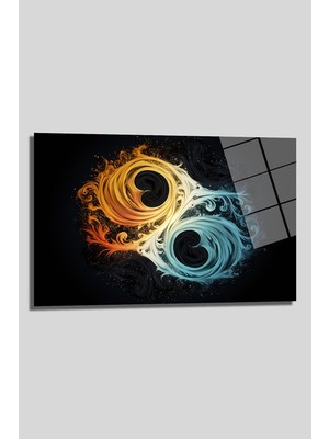 Glazella Renkli̇ Sonsuzluk Dekorati̇f Yatay Cam Tablo, Ev, Ofi̇s Dekorasyon