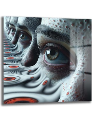 Glazella Deri̇n Gözler Kare Cam Tablo