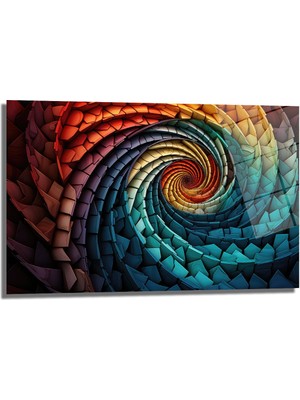 Glazella Döngü Dekorati̇f Yatay Cam Tablo, Ev Dekorasyon