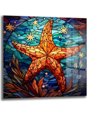 Glazella Deniz Yıldızı  Kare Cam Tablo