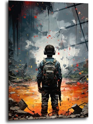 Glazella Savaş Di̇key Cam Tablo