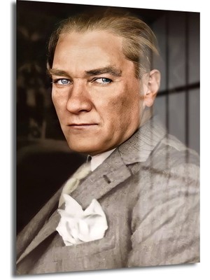 Glazella Atatürk Dekorati̇f Di̇key Cam Tablo