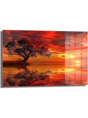 Glazella Gün Batımı Manzara Cam Tablo
