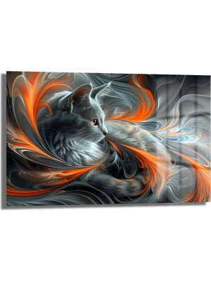 Glazella Mistik Kedi Cam Tablo
