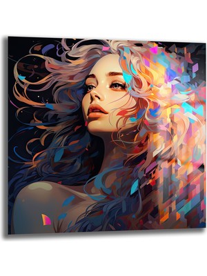 Glazella Kadın Kare Cam Tablo