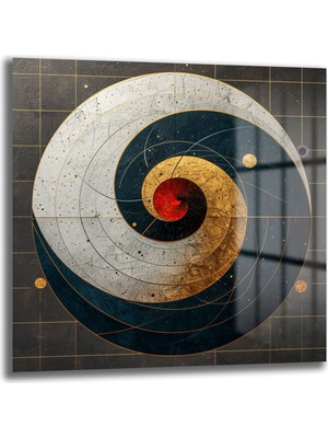 Glazella Soyut Döngü Dekoratif Cam Tablo